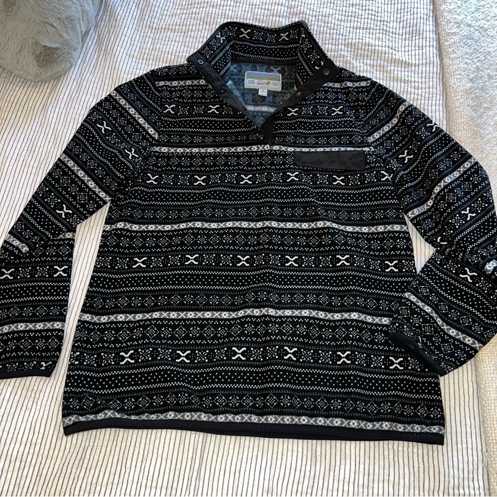Jach’s NY Black and White Polar Fleece Pullover small